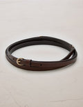 AE77 Double Wrap Leather Belt - Dark Brown