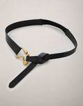AE77 Leather Hook Belt - Black