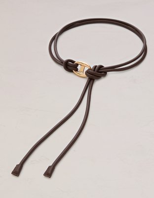 AE77 Leather Loop Belt - Brown