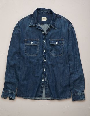 AE77 Premium Denim Workshirt - Medium Wash