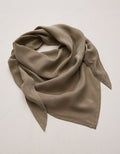 AE77 Premium Silk Bandana Scarf - Taupe