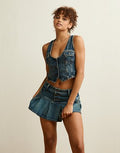 AE Super Low-Rise Pleated Micro Mini Skirt - Dark Vintage