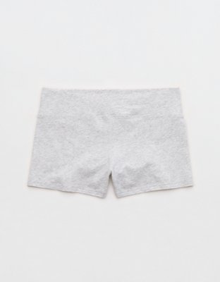 Superchill Cotton High Rise Boyshort Underwear - Light Heather Gray