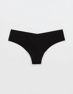 Superchill No Show Cotton Thong Underwear - True Black