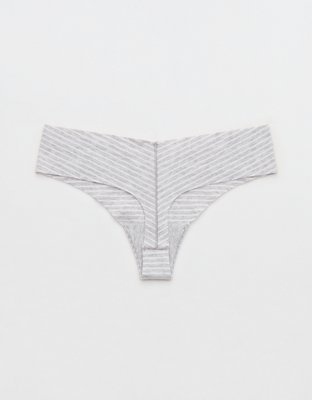 Superchill No Show Cotton Thong Underwear - Medium Heather Gray
