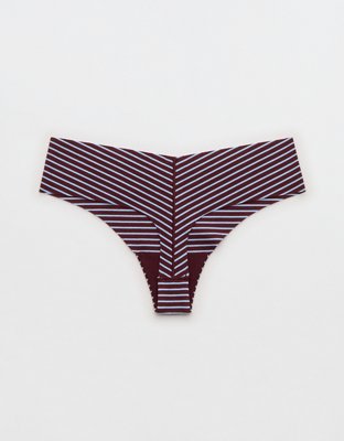 Superchill No Show Cotton Thong Underwear - Royal Berry