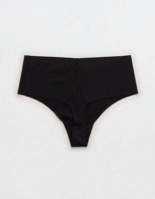 SMOOTHEZ No Show Mid Rise Thong Underwear - True Black