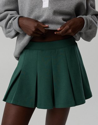 OFFLINE By Aerie ChillUp Cotton Pleated Skort - Rugged Green
