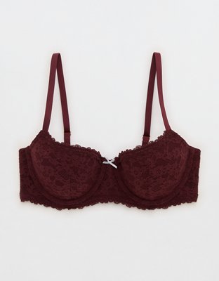 Show Off Vintage Lace Lightly Lined Balconette Bra - Royal Berry