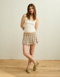 AE Super Low-Rise Pleated Micro Skirt - Cream