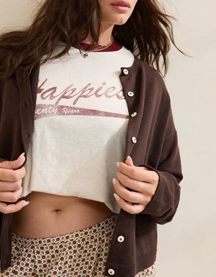 Aerie Sunday Soft Cardigan - Deep Earth