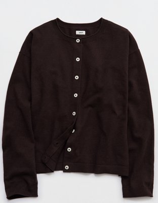 Aerie Sunday Soft Cardigan - Deep Earth