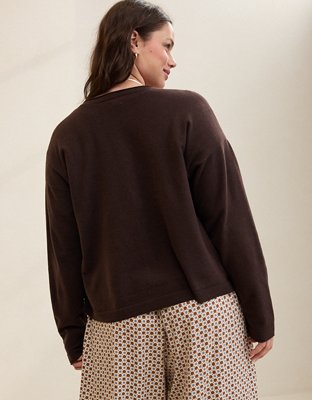 Aerie Sunday Soft Cardigan - Deep Earth