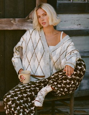 Aerie Oversized Grandpa Cardigan - Smoked Gray