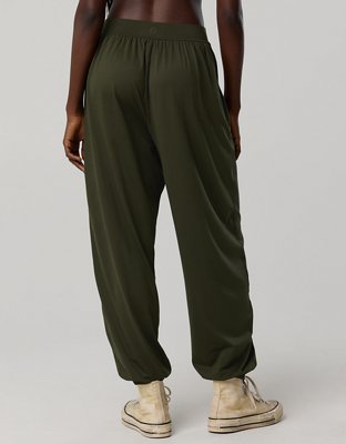 OFFLINE By Aerie The Hugger Go With The Flow Baggy Jogger - Olive Petal